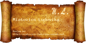Miatovics Ludovika névjegykártya